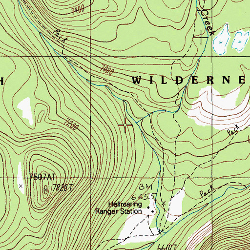 Topographic Map of Brundage Creek, MT