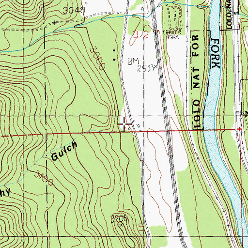Topographic Map of Brushy Gulch, MT