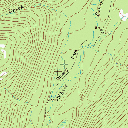 Topographic Map of Brushy Park, MT