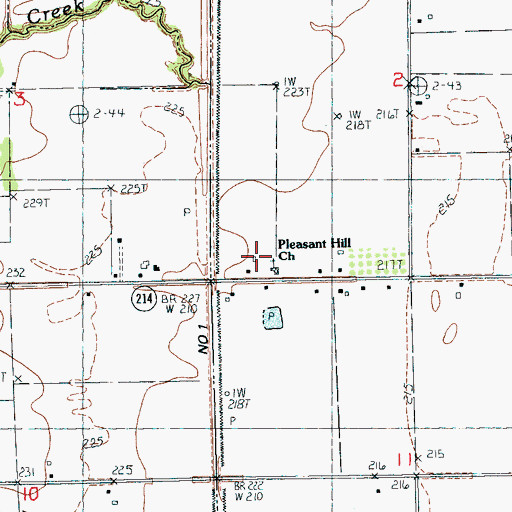 Topographic Map of Pleasant Hill Baptist Church, AR