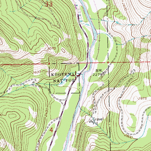 Topographic Map of Buck Creek, MT