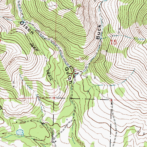 Topographic Map of Buck Gulch, MT