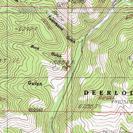 Topographic Map of Buck Gulch, MT