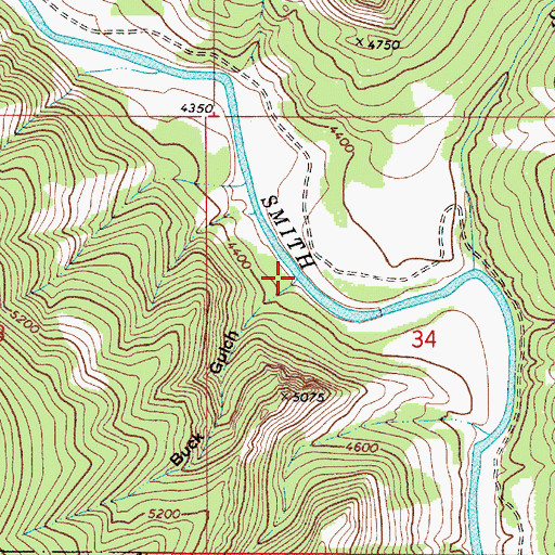 Topographic Map of Buck Gulch, MT