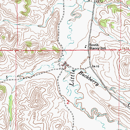 Topographic Map of Buckberry Creek, MT