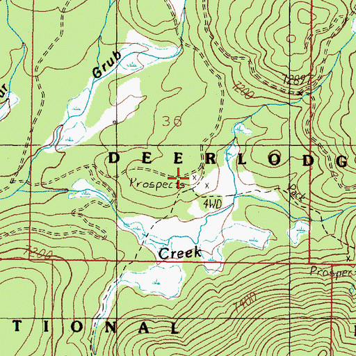 Topographic Map of Buckeye Mine, MT