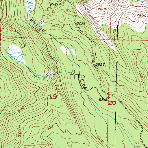 Topographic Map of Buckhorn Creek, MT