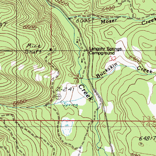 Topographic Map of Buckskin Creek, MT