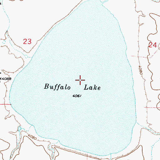 Topographic Map of Buffalo Lake, MT