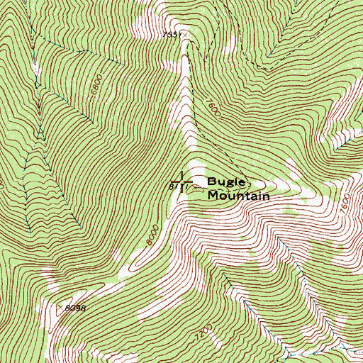 Topographic Map of Bugle Mountain, MT