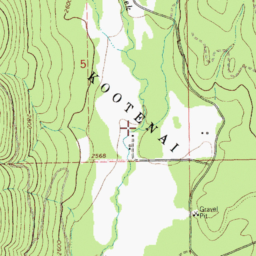 Topographic Map of Bull Creek, MT