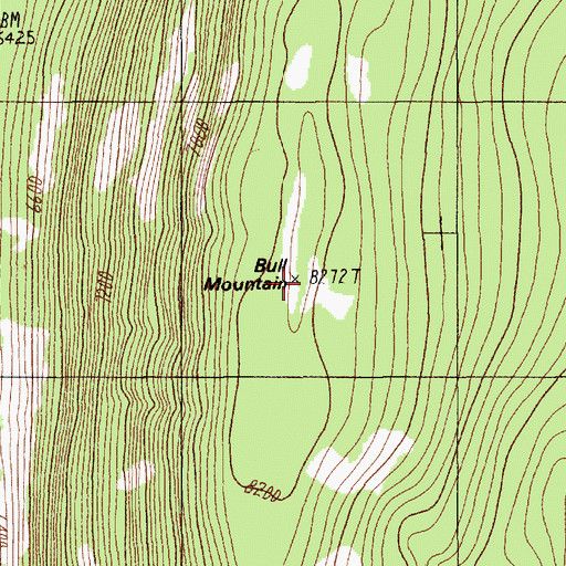 Topographic Map of Bull Mountain, MT