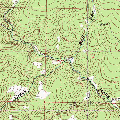 Topographic Map of Bull Pen, MT