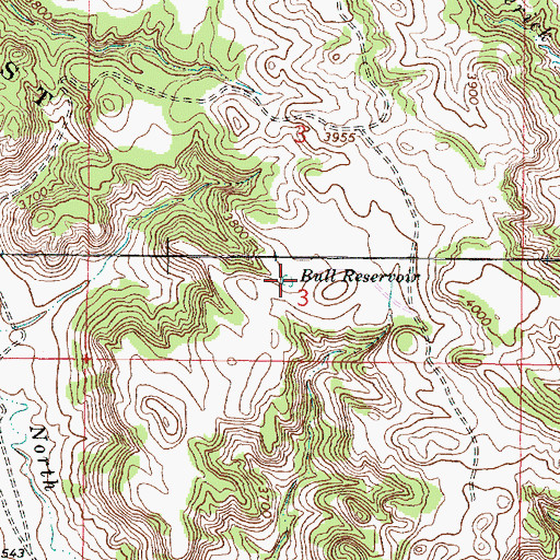 Topographic Map of Bull Reservoir, MT