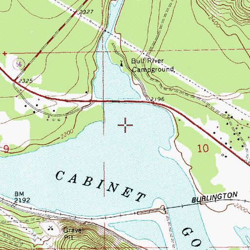 Topographic Map of Bull River, MT
