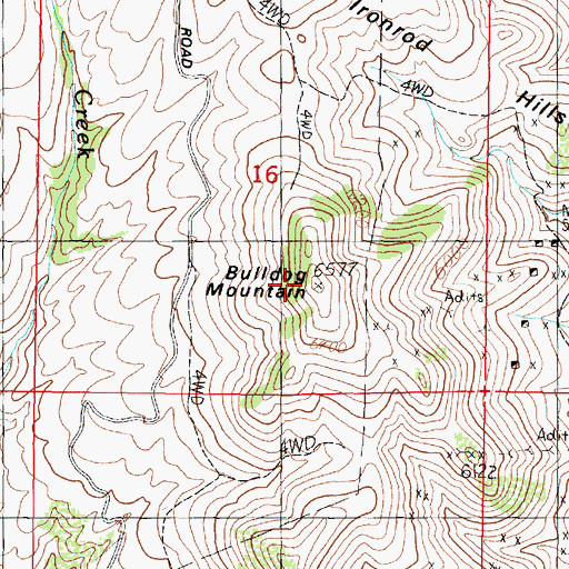 Topographic Map of Bulldog Mountain, MT