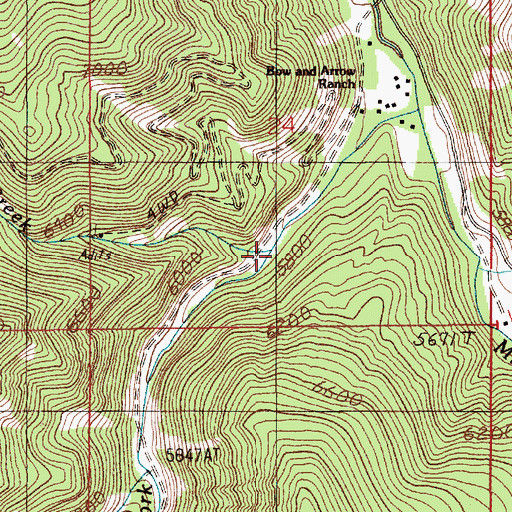 Topographic Map of Bulldozer Creek, MT