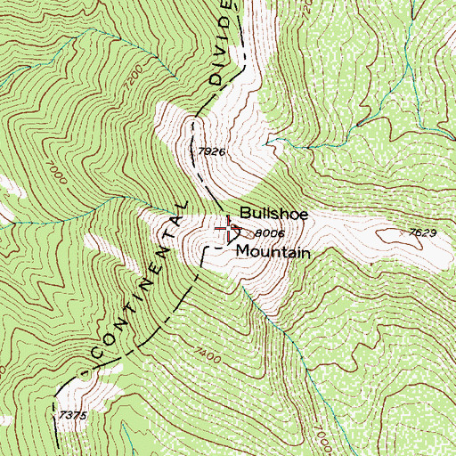 Topographic Map of Bullshoe Mountain, MT