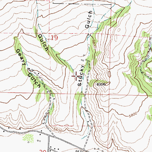 Topographic Map of Bund Gulch, MT