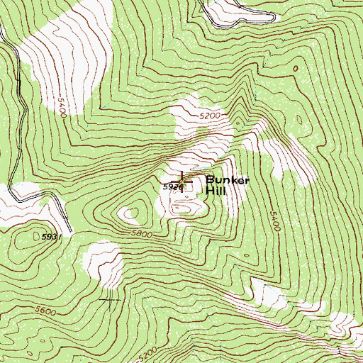 Topographic Map of Bunker Hill, MT