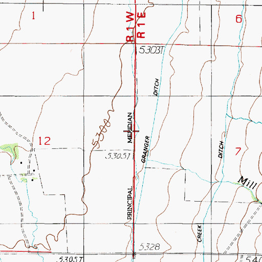 Topographic Map of Burger Ditch, MT