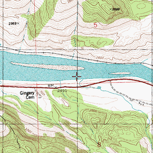 Topographic Map of Burgess Creek, MT