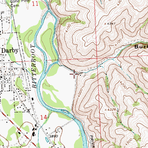 Topographic Map of Burke Gulch, MT