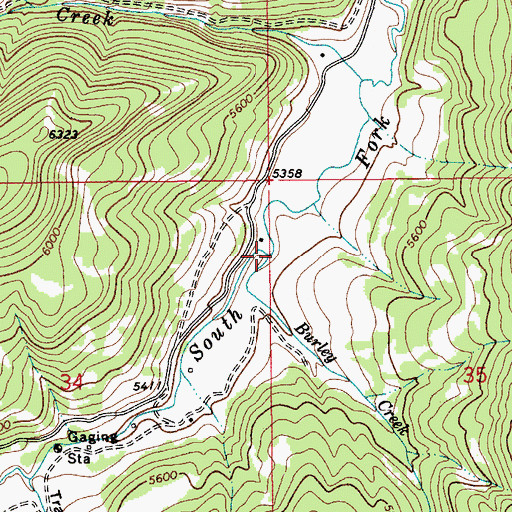 Topographic Map of Burley Creek, MT