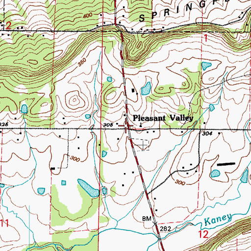 Topographic Map of Pleasant Valley, AR