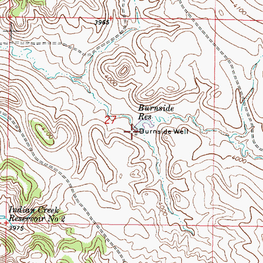 Topographic Map of Burnside Well, MT