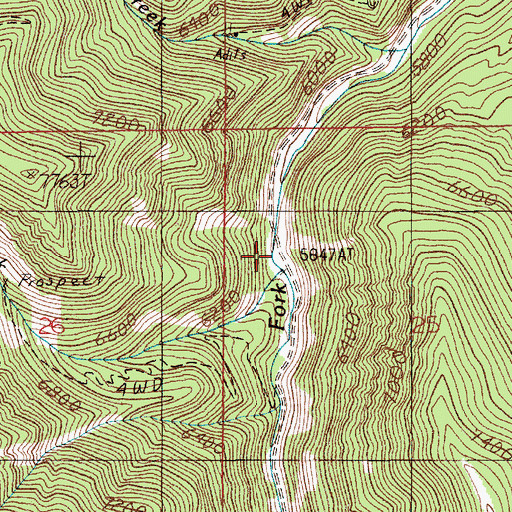 Topographic Map of Burnt Creek, MT