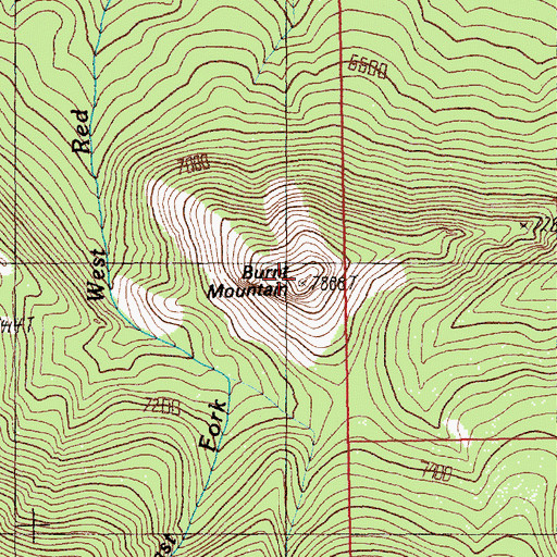 Topographic Map of Burnt Mountain, MT