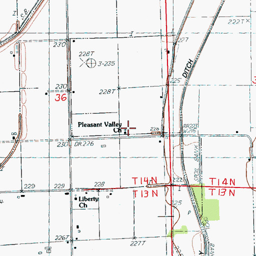 Topographic Map of Pleasant Valley United Methodist Church, AR