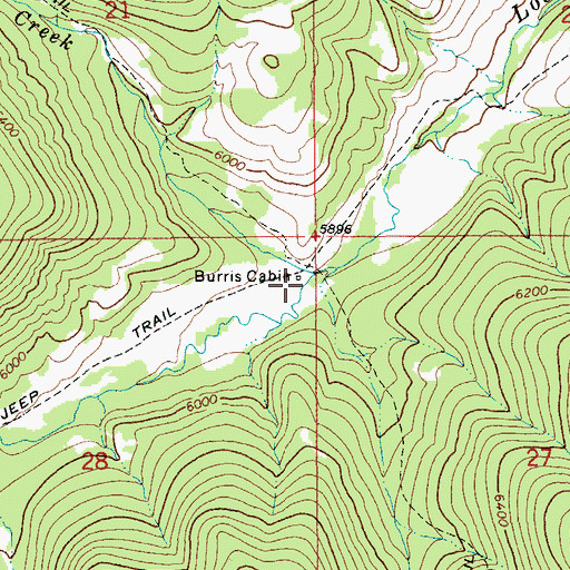 Topographic Map of Burris Cabin, MT