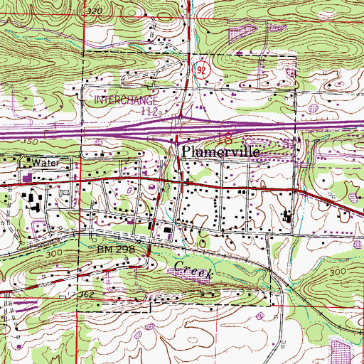 Topographic Map of Plumerville, AR