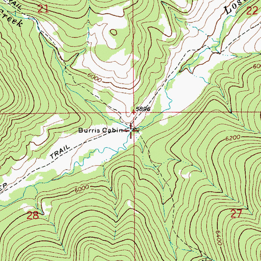 Topographic Map of Burris Creek, MT