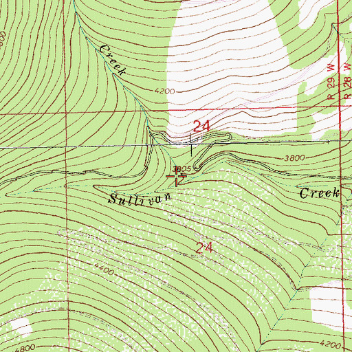 Topographic Map of Burro Creek, MT