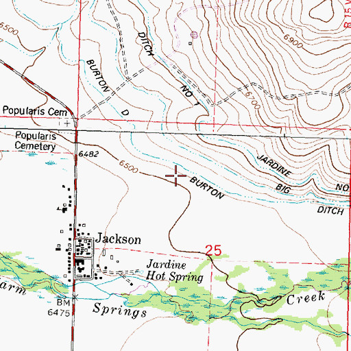 Topographic Map of Burton Ditch, MT