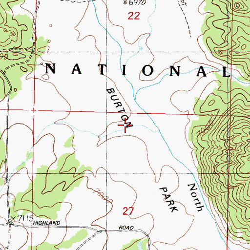 Topographic Map of Burton Park, MT
