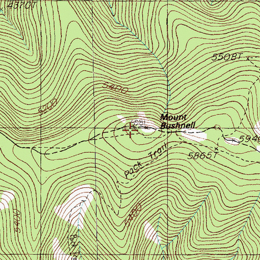 Topographic Map of Mount Bushnell, MT