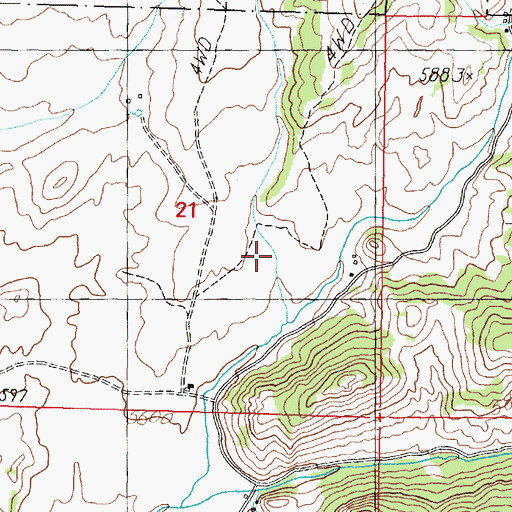 Topographic Map of Butcher Gulch, MT
