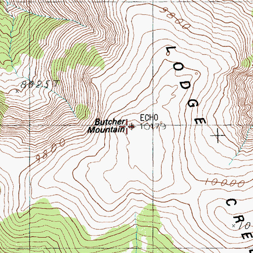 Topographic Map of Butcher Mountain, MT
