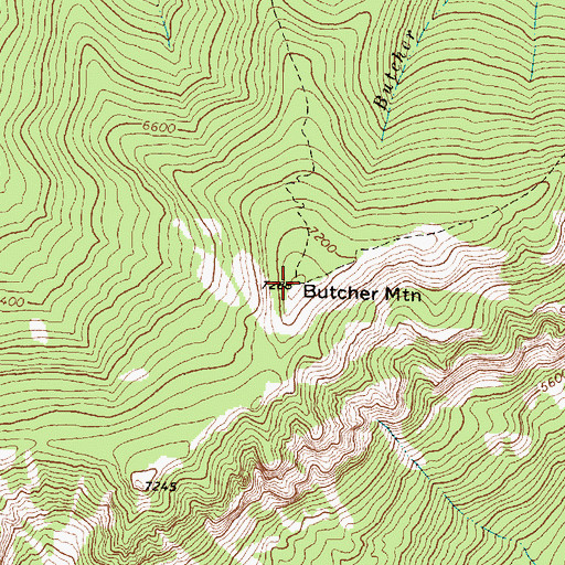 Topographic Map of Butcher Mountain, MT