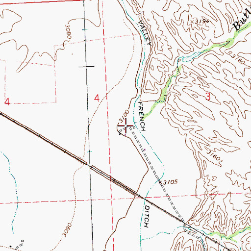 Topographic Map of Butler Creek, MT