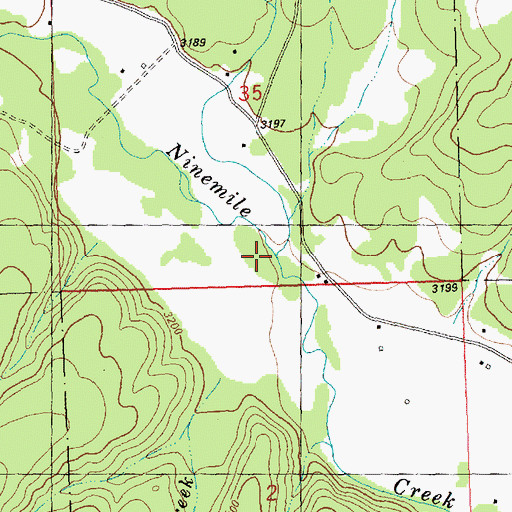 Topographic Map of Butler Creek, MT