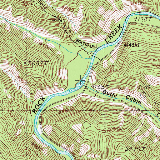 Topographic Map of Butte Cabin Creek, MT