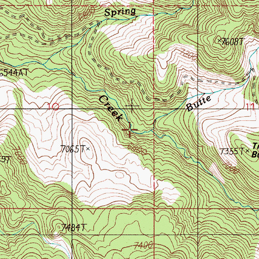 Topographic Map of Butte Creek, MT
