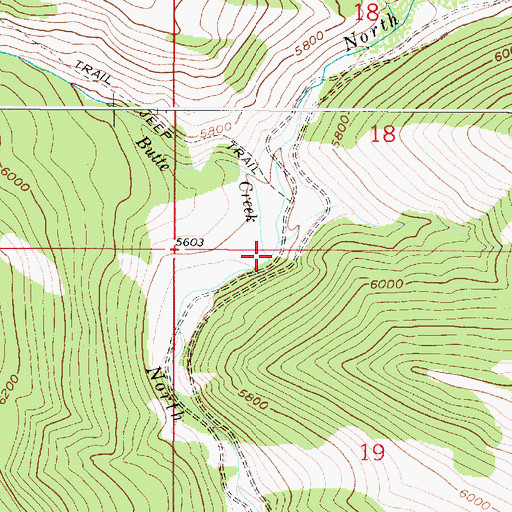 Topographic Map of Butte Creek, MT