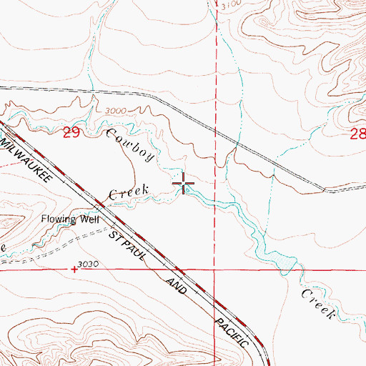 Topographic Map of Butte Creek, MT