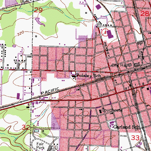 Topographic Map of Poisley School, AR